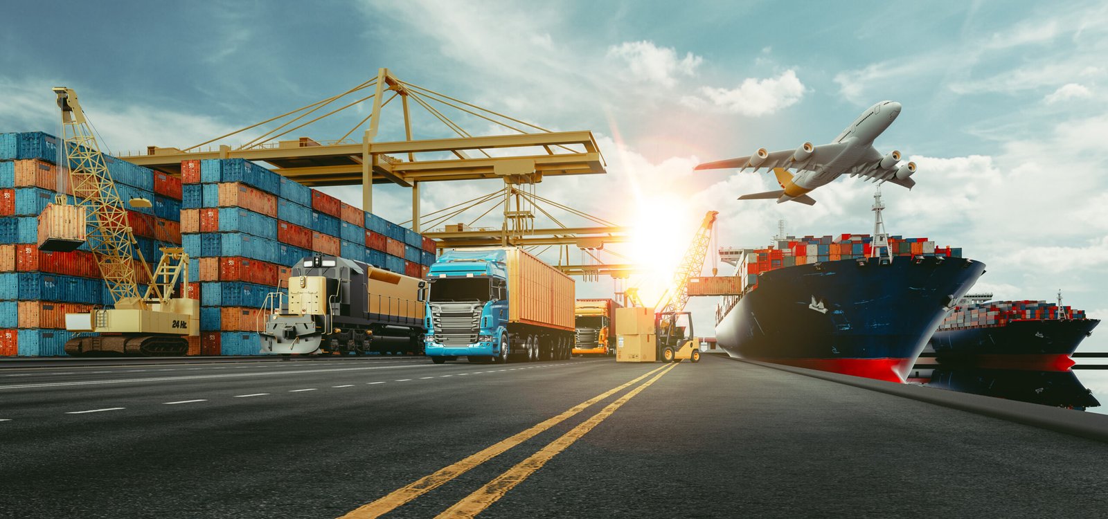 transportation-logistics-container-cargo-ship-cargo-plane-3d-rendering-illustration